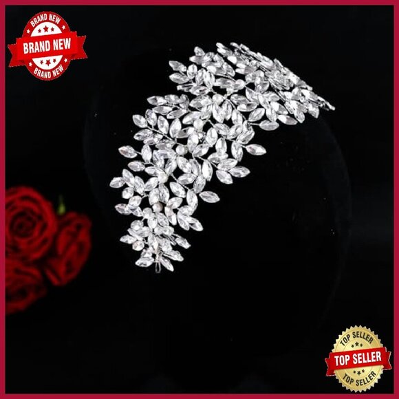 Handmade Rhinestone Silver Bridal Headpiece Wedding Hair Accessory